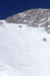 086 Mt McKinley May 1987 Climbers Descending the Headwall.jpg (115879 bytes)